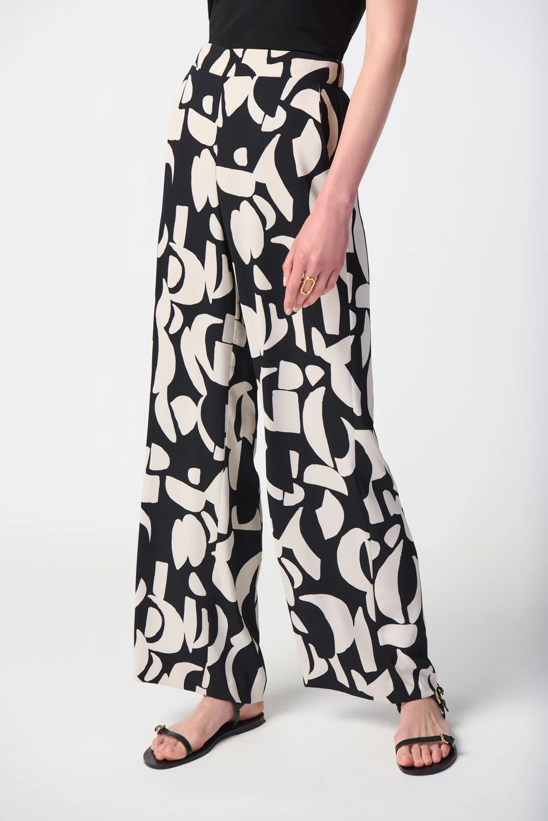 Abstract Wide-Leg Pants