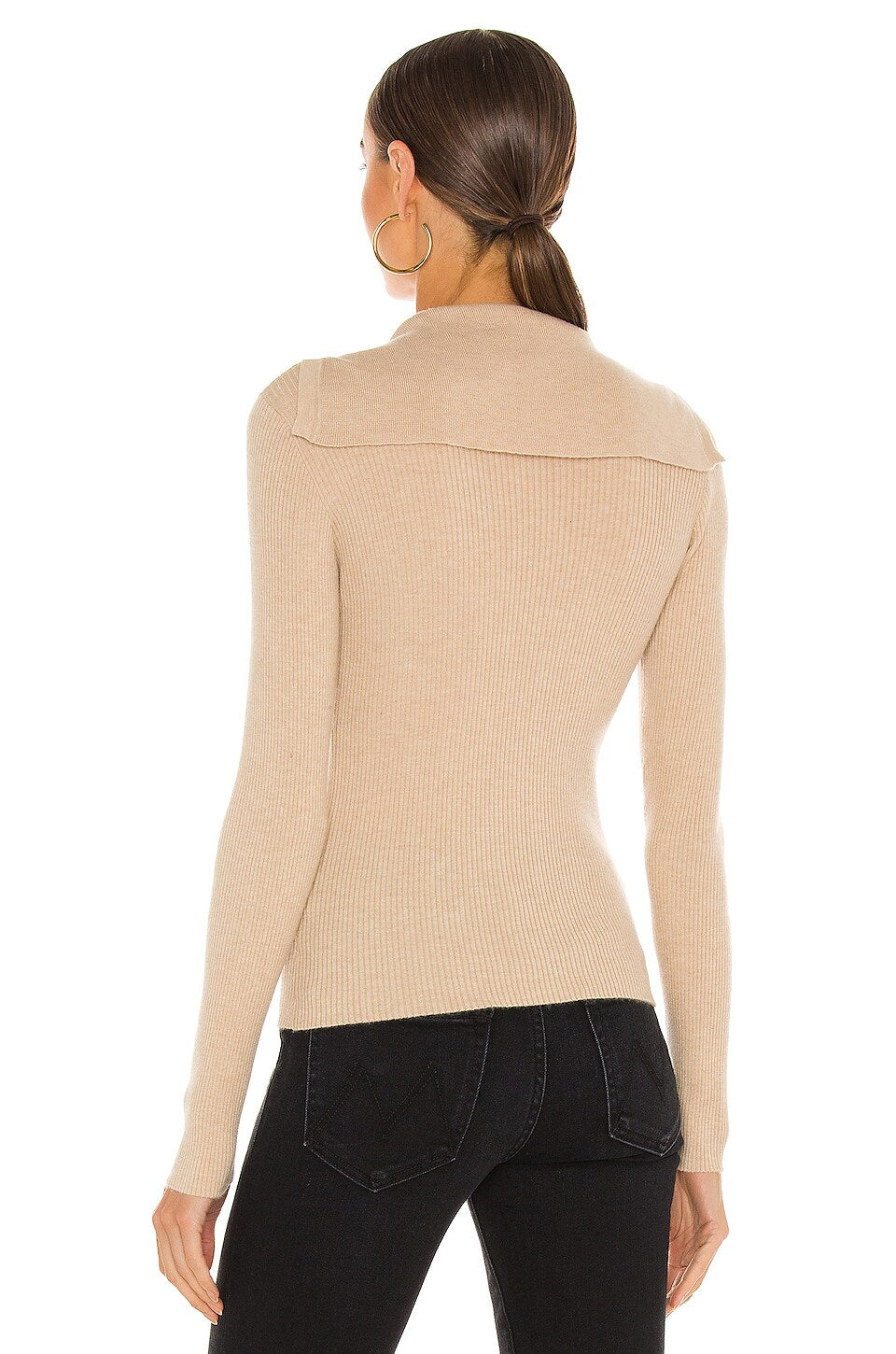 Rib Button Up Lay Back Collar
