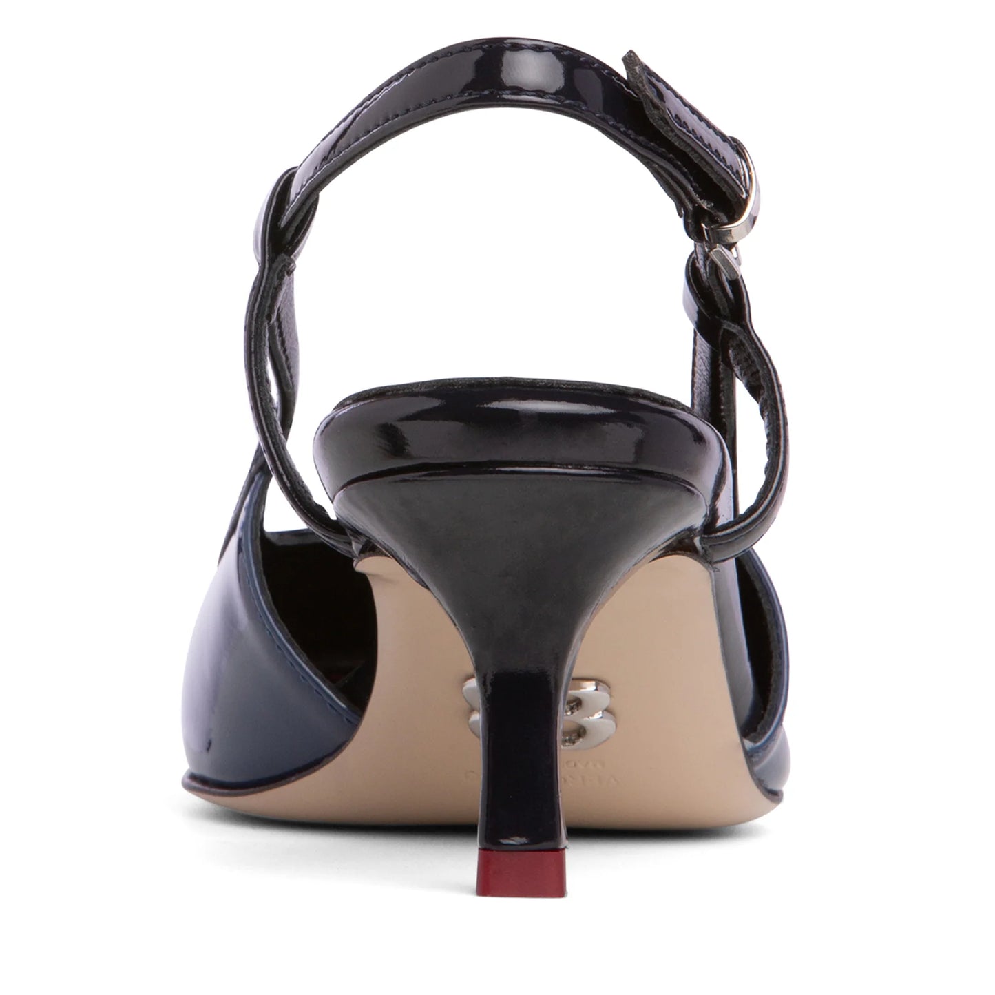 Marika Navy Leather Slingback