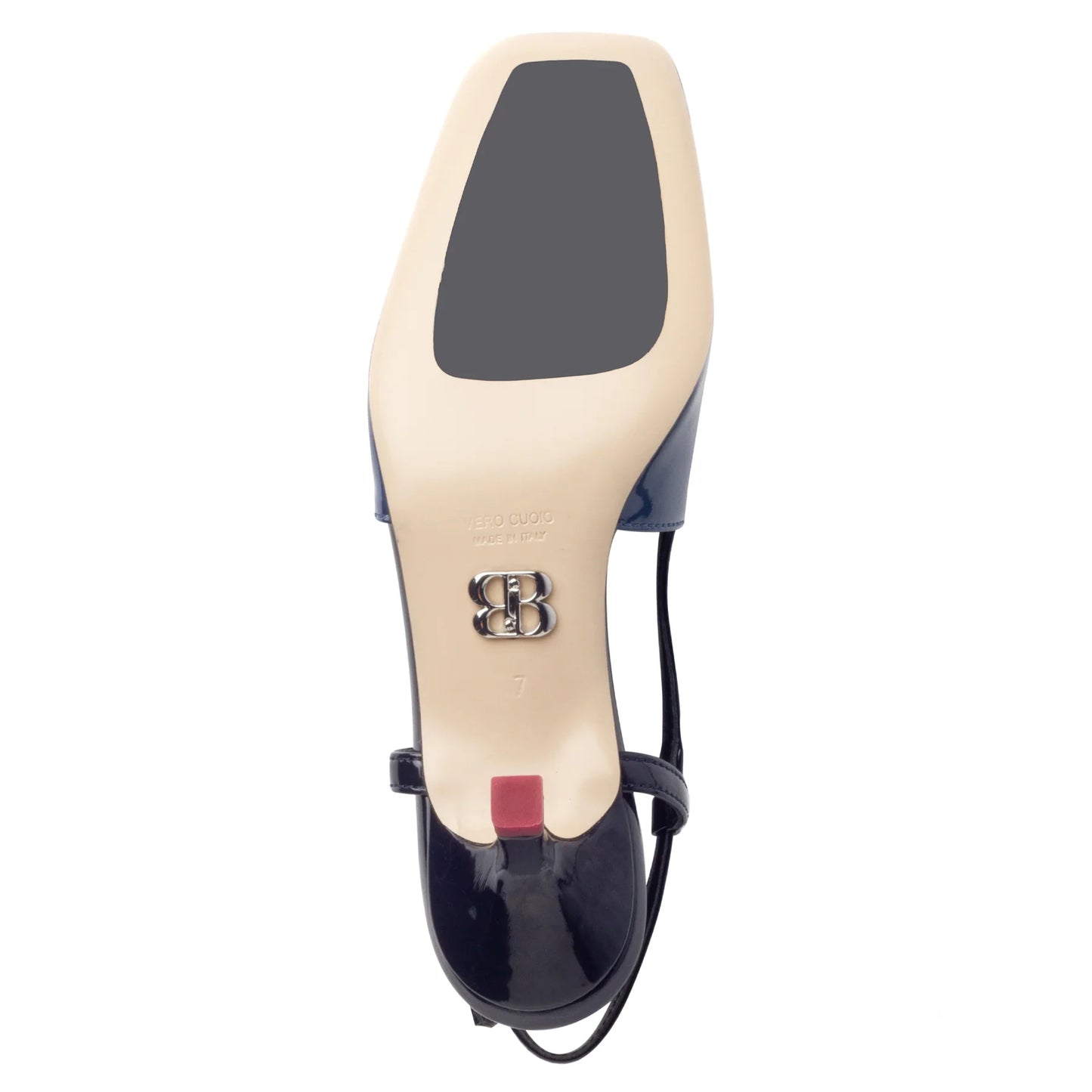 Marika Navy Leather Slingback