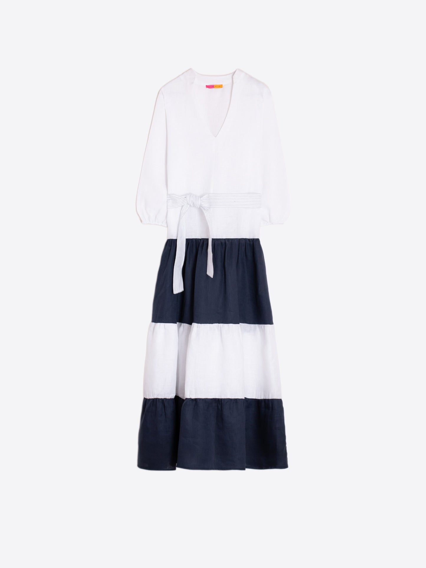 Flora Lino Blanco Dress