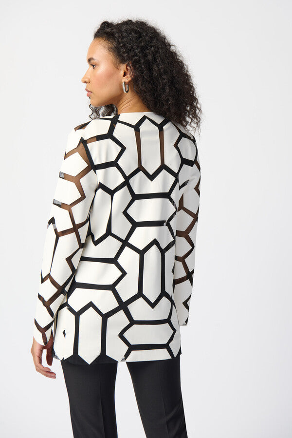 Laser-Cut Leatherette on Mesh Jacket
