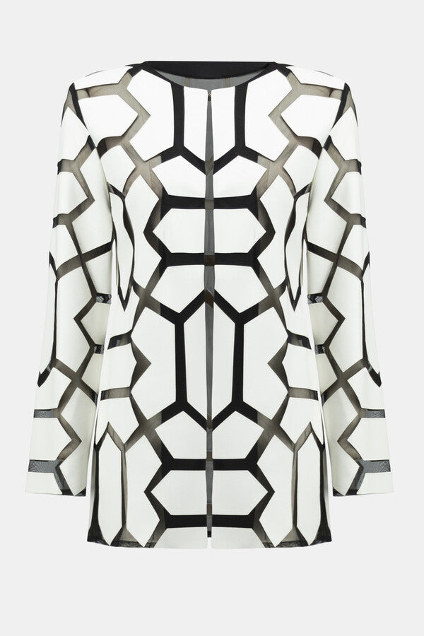 Laser-Cut Leatherette on Mesh Jacket