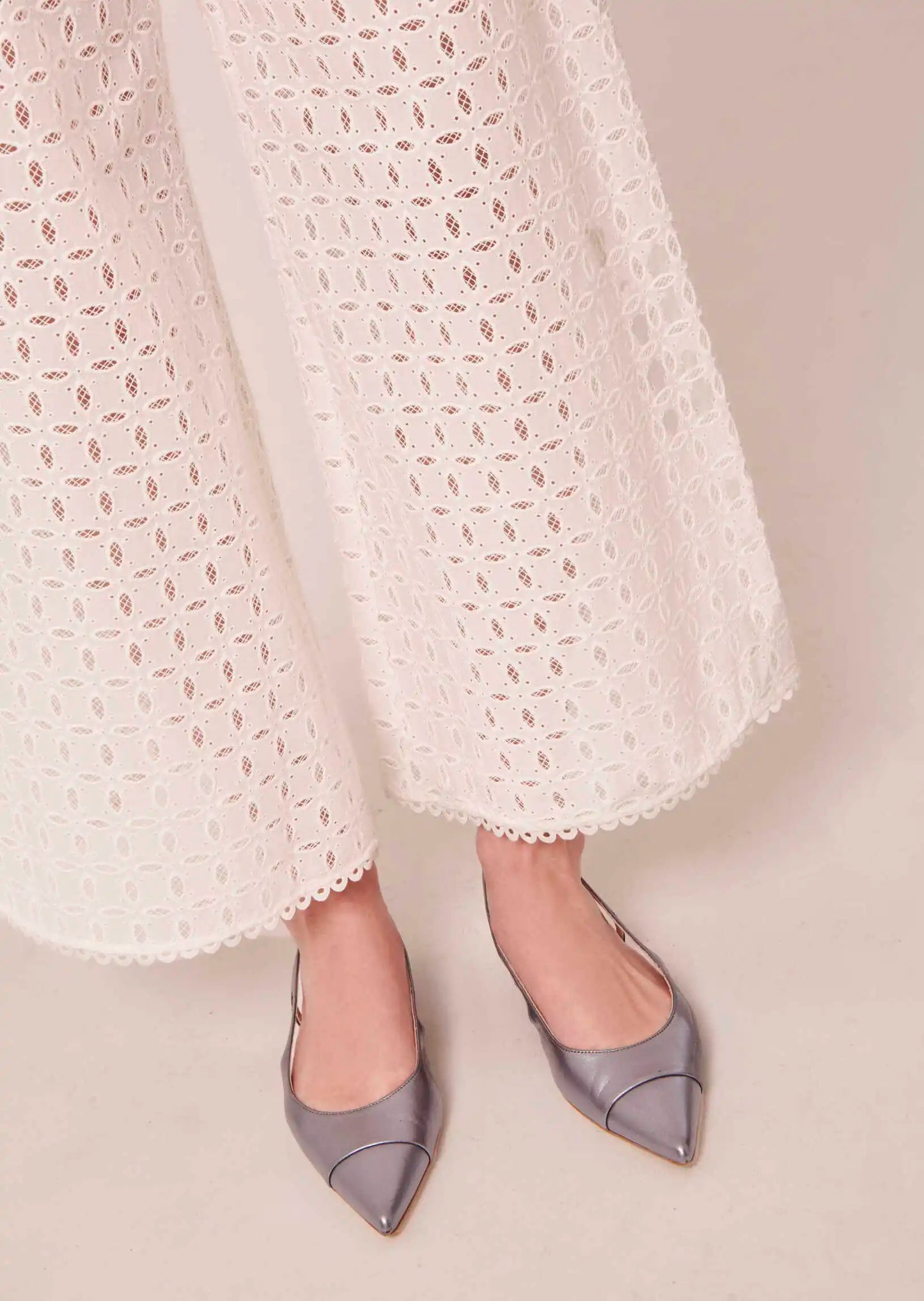 Paquita White Embroidered Pants