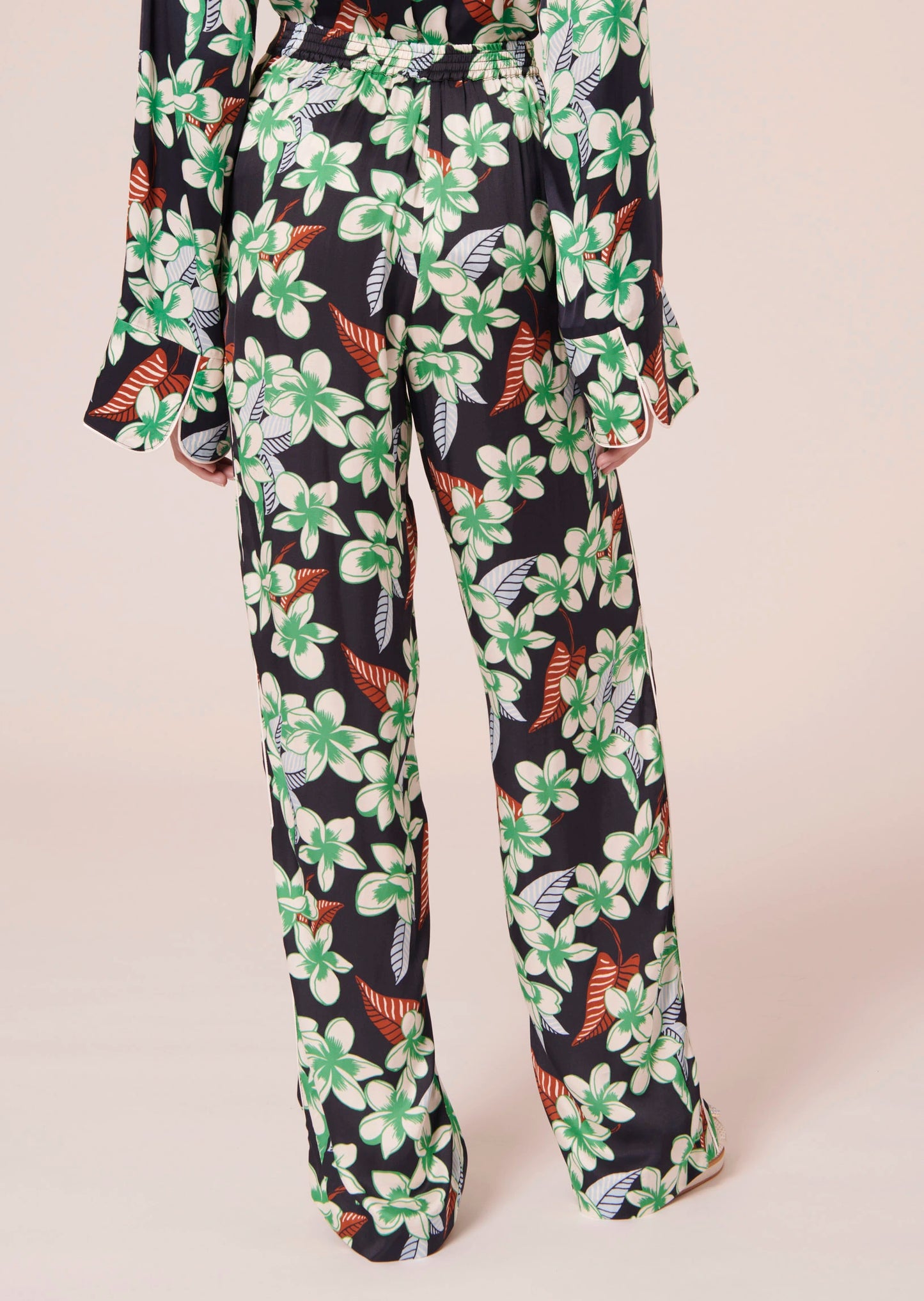 Porticcio Midnight Blue Flower Printed Pants
