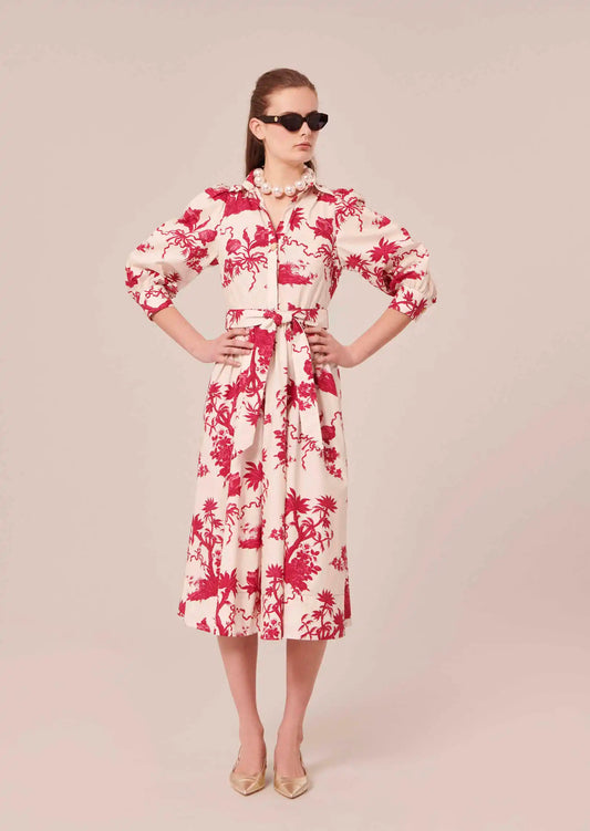 Rivoltine Ecru Floral Printed Dress