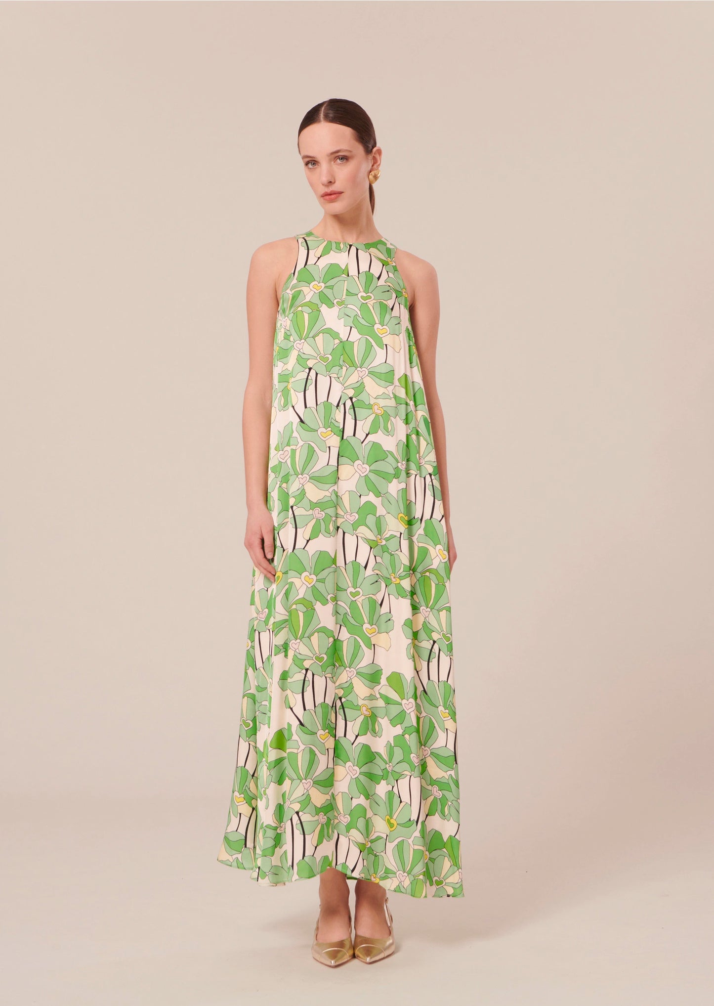 Roxanne Green Floral Printed Dress