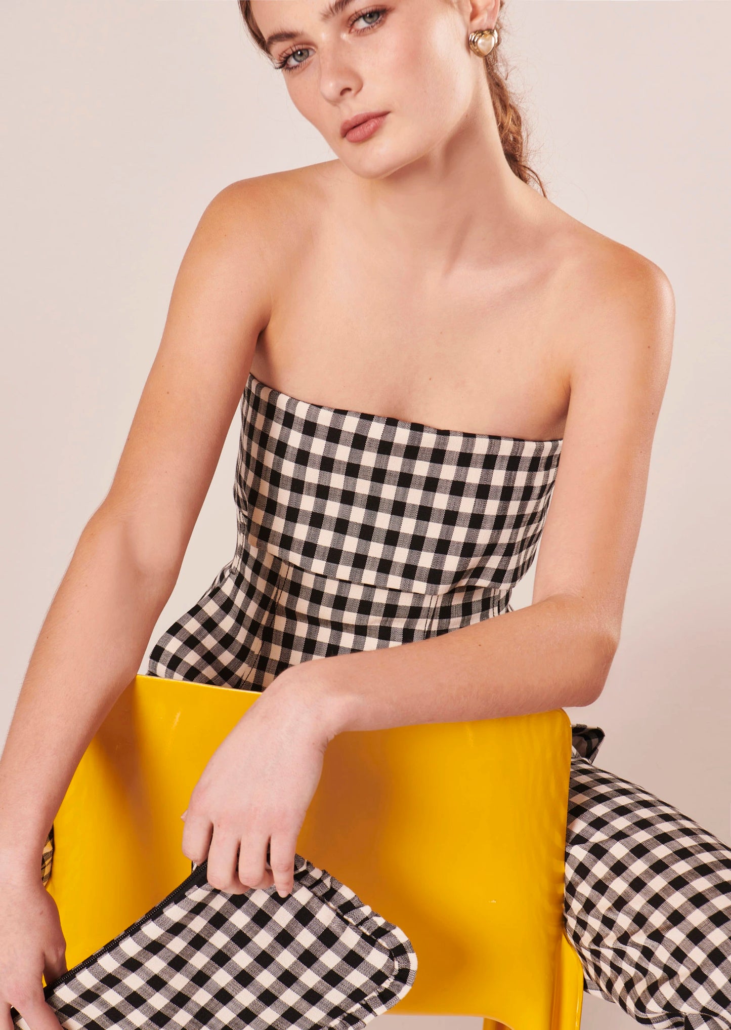 Tonnie Black Vichy Top