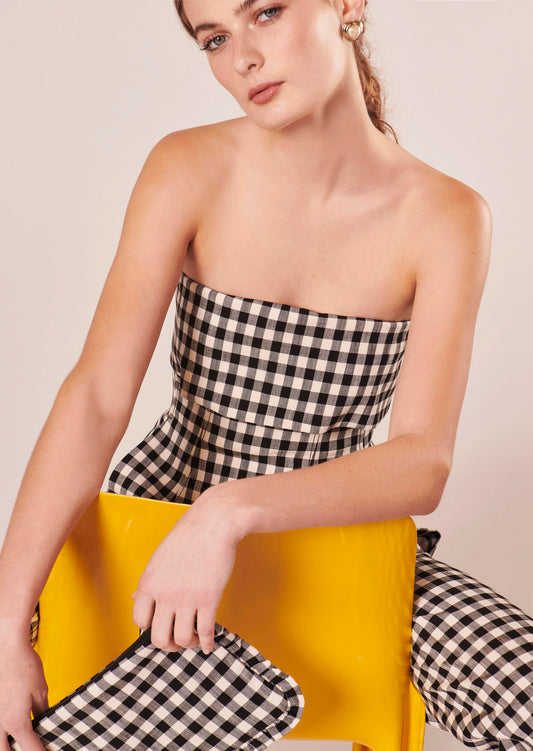 Tonnie Black Vichy Top