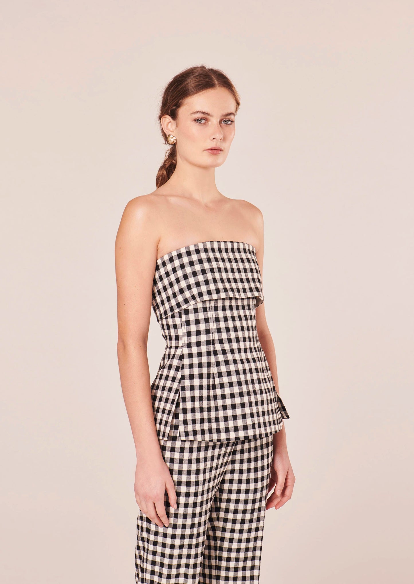 Tonnie Black Vichy Top
