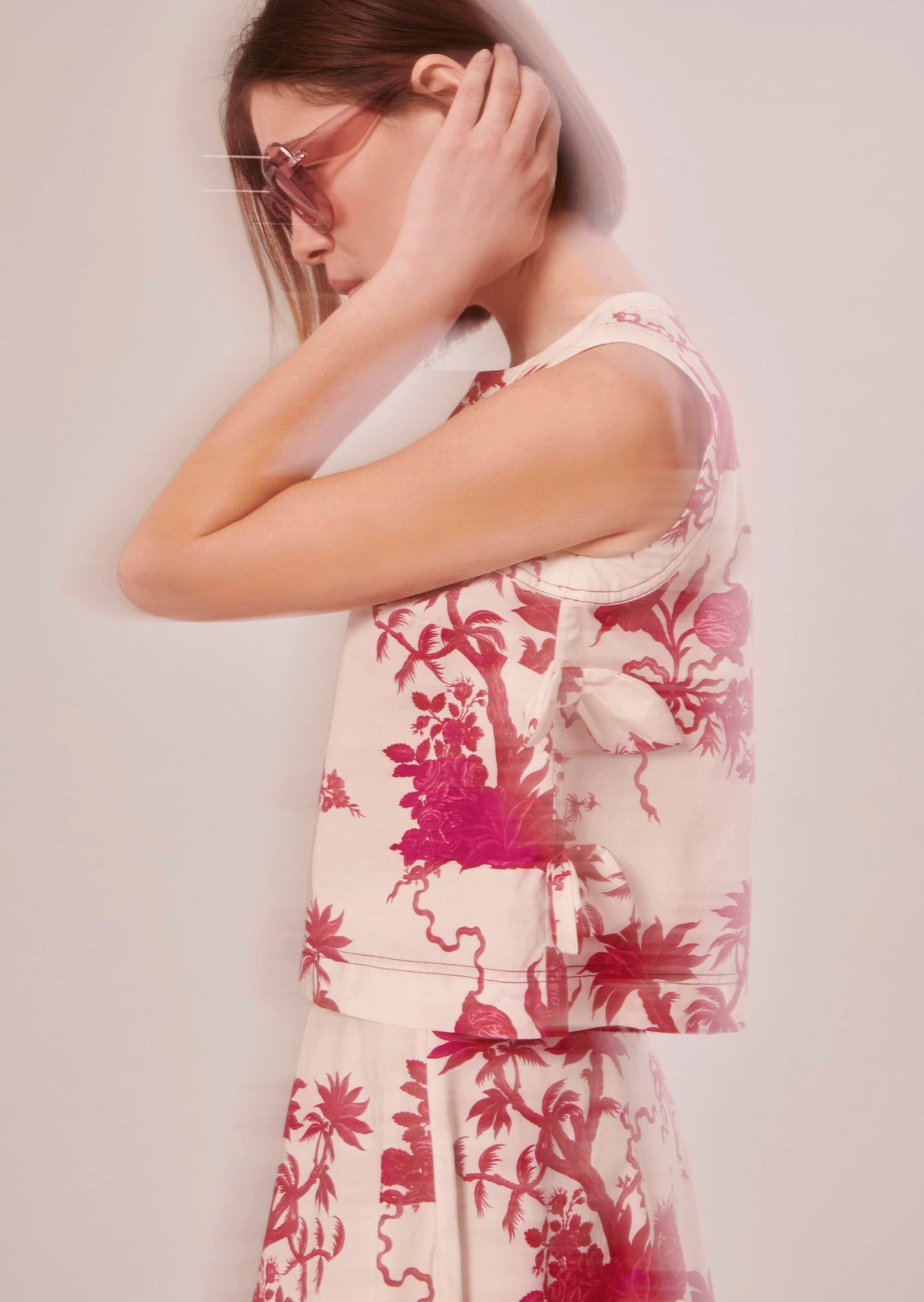 Tonka Ecru Floral Printed Top