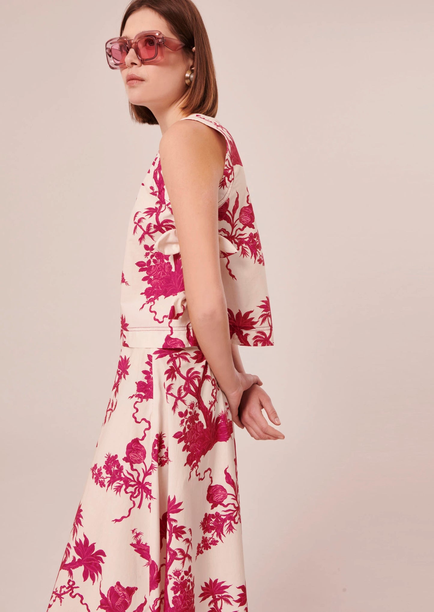 Tonka Ecru Floral Printed Top