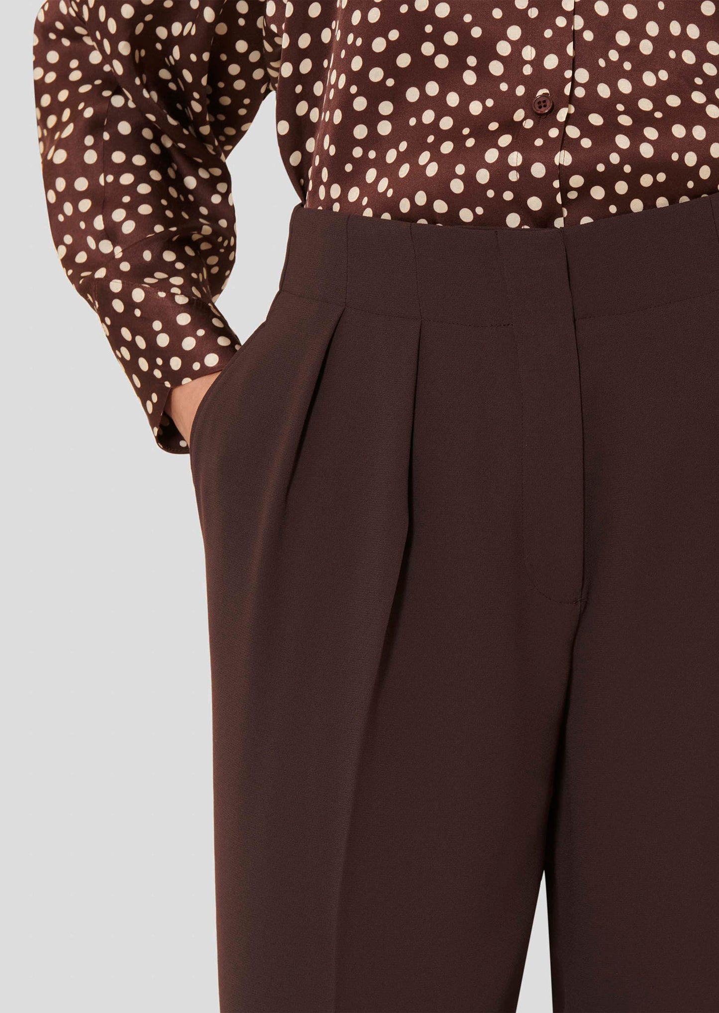 Parigi Brown Crepe Pants