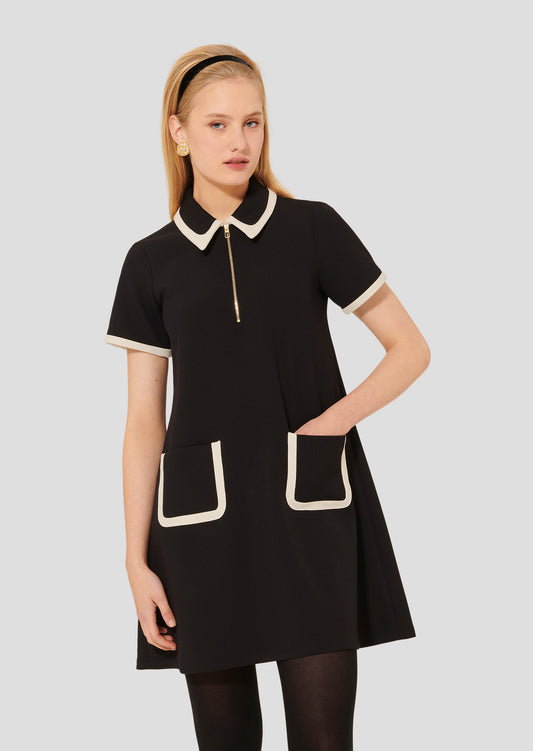 Rubina Black Double Canvas Dress