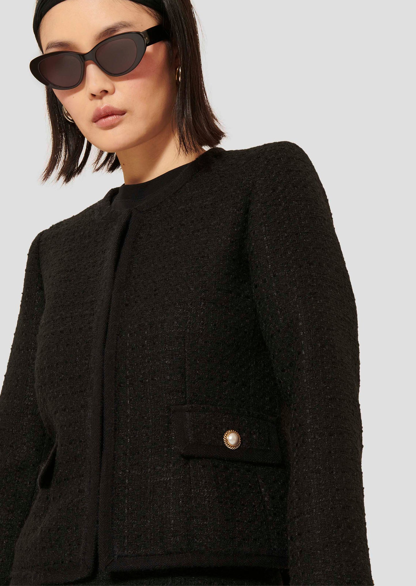 Velvet Black Tweed Jacket