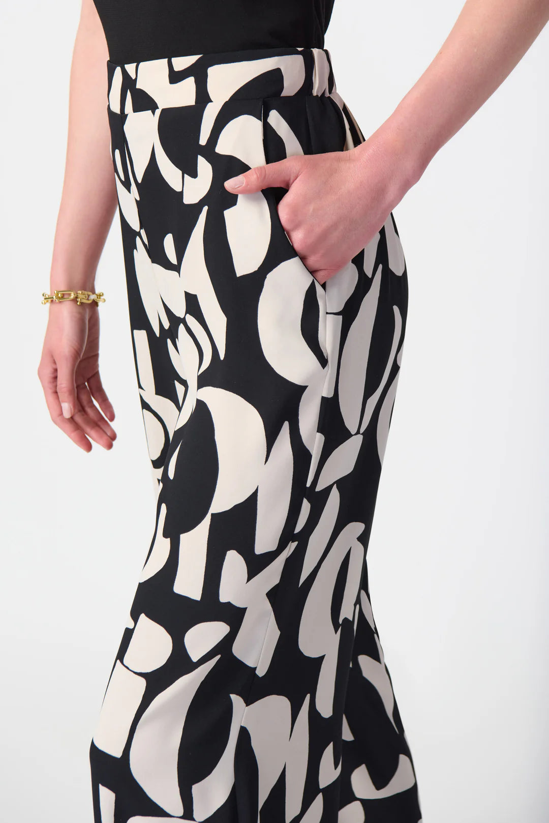 Abstract Wide-Leg Pants