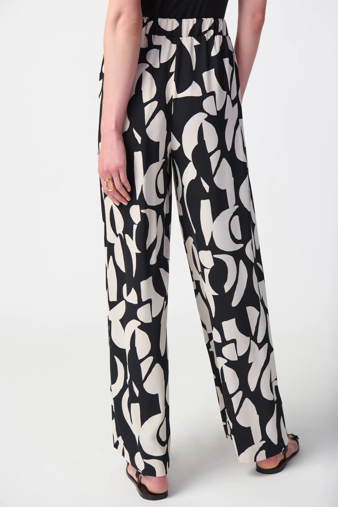 Abstract Wide-Leg Pants