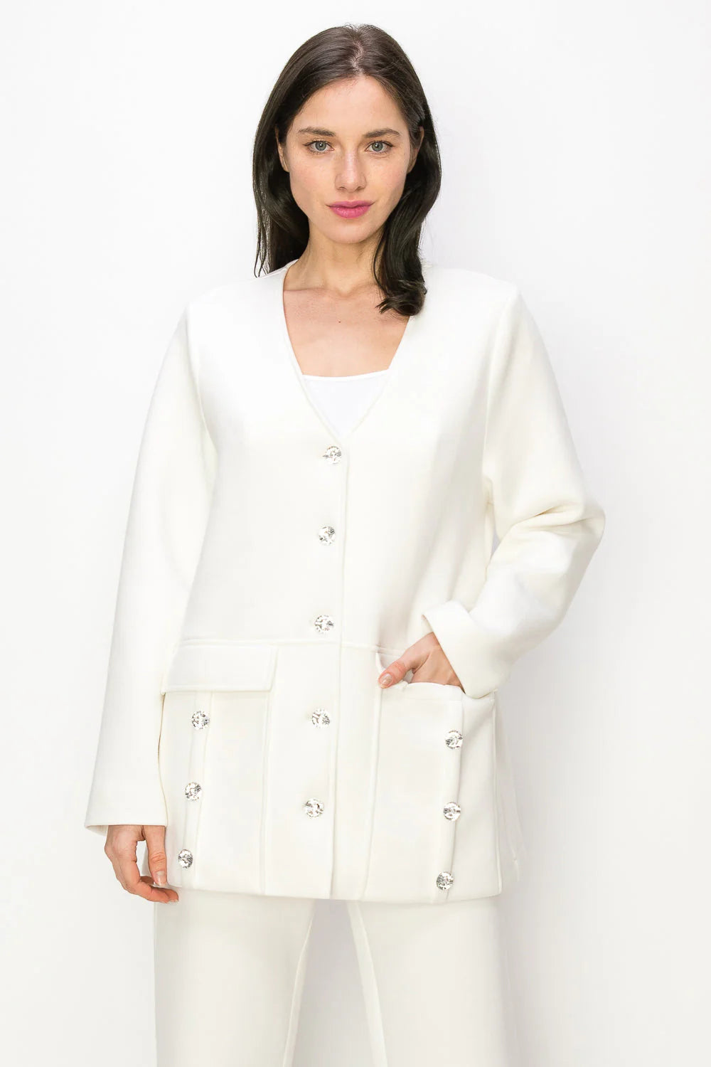 Felicity Jacket with Diamond Studs