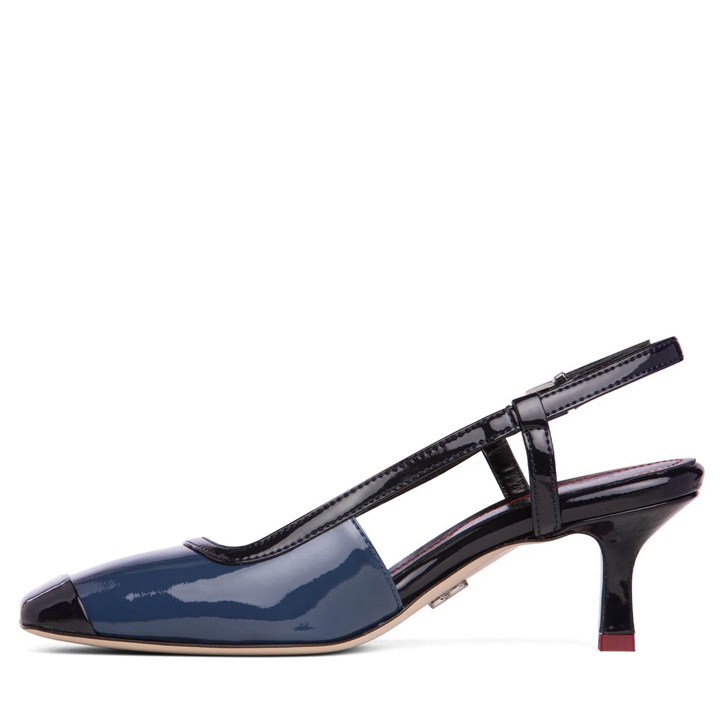 Marika Navy Leather Slingback