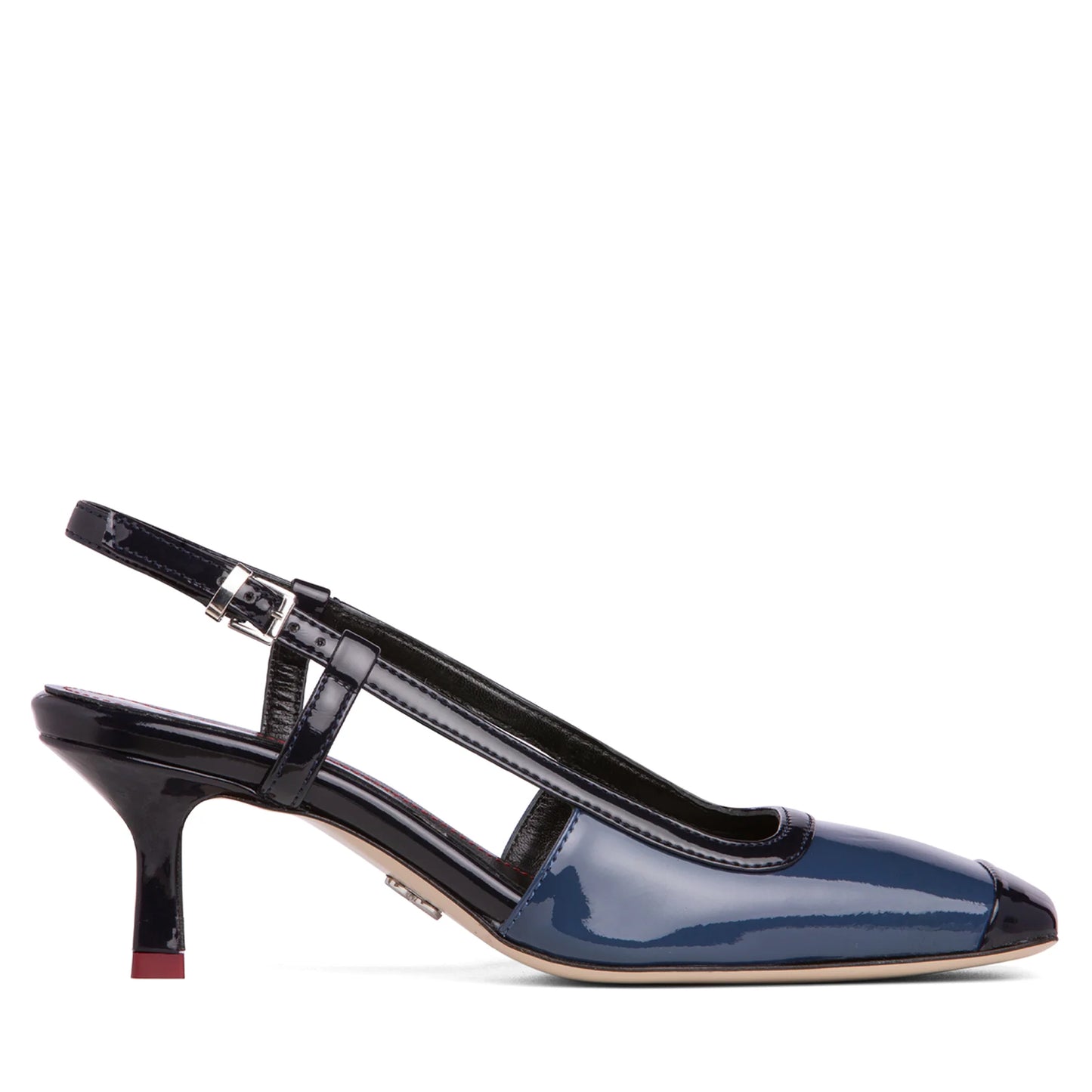Marika Navy Leather Slingback