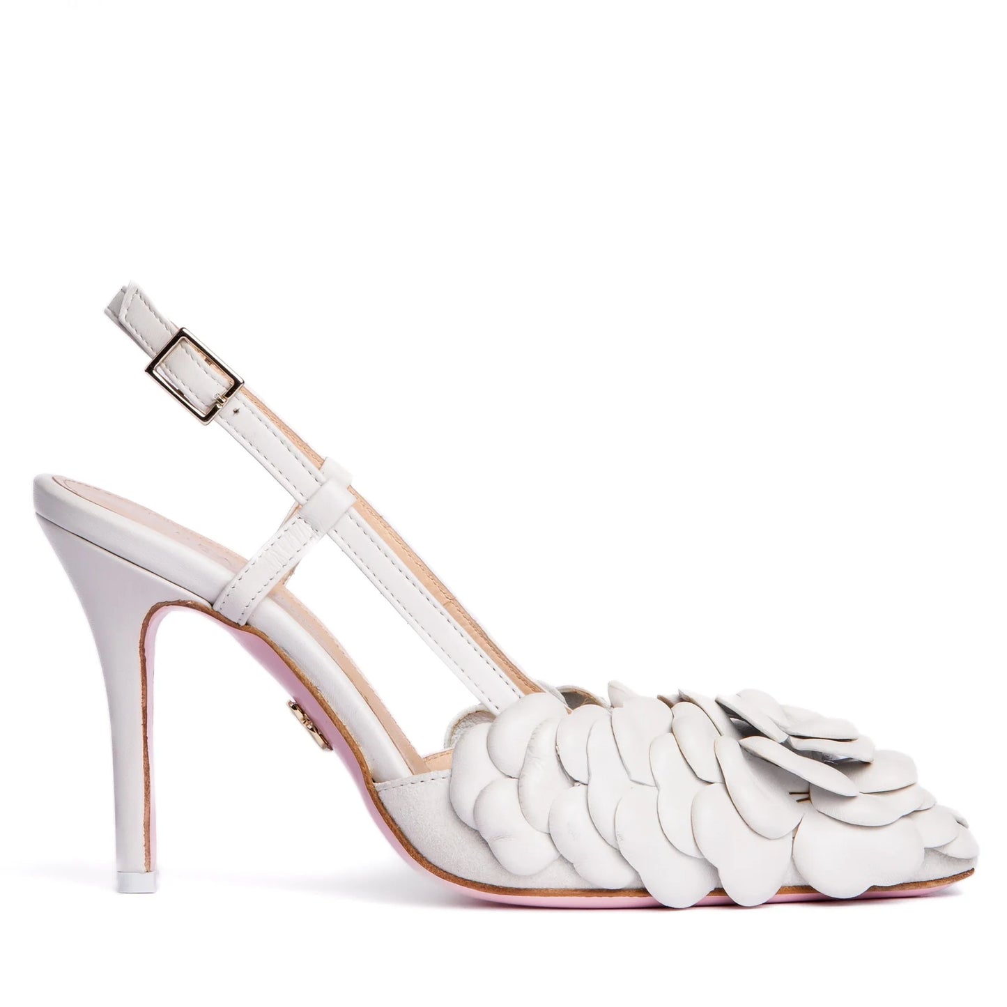 Marissa White Leather Slingback